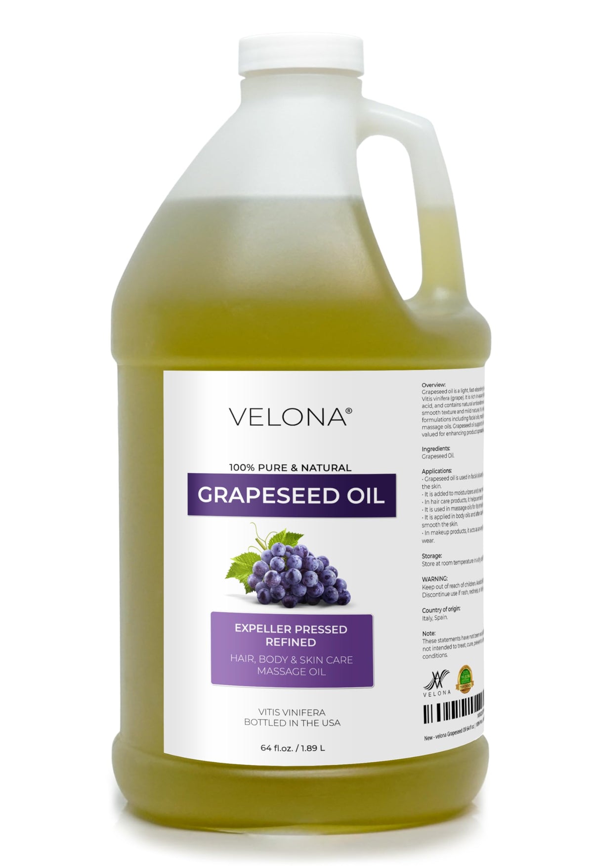 velona bottle front view showing label and large 64 fl oz size for value