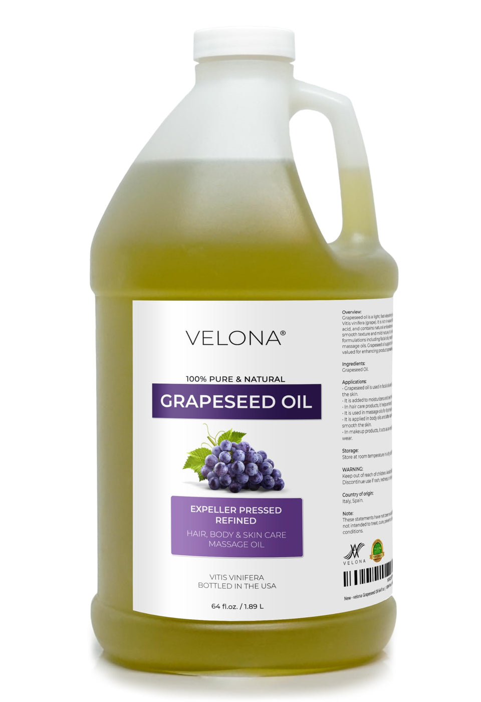 velona bottle front view showing label and large 64 fl oz size for value