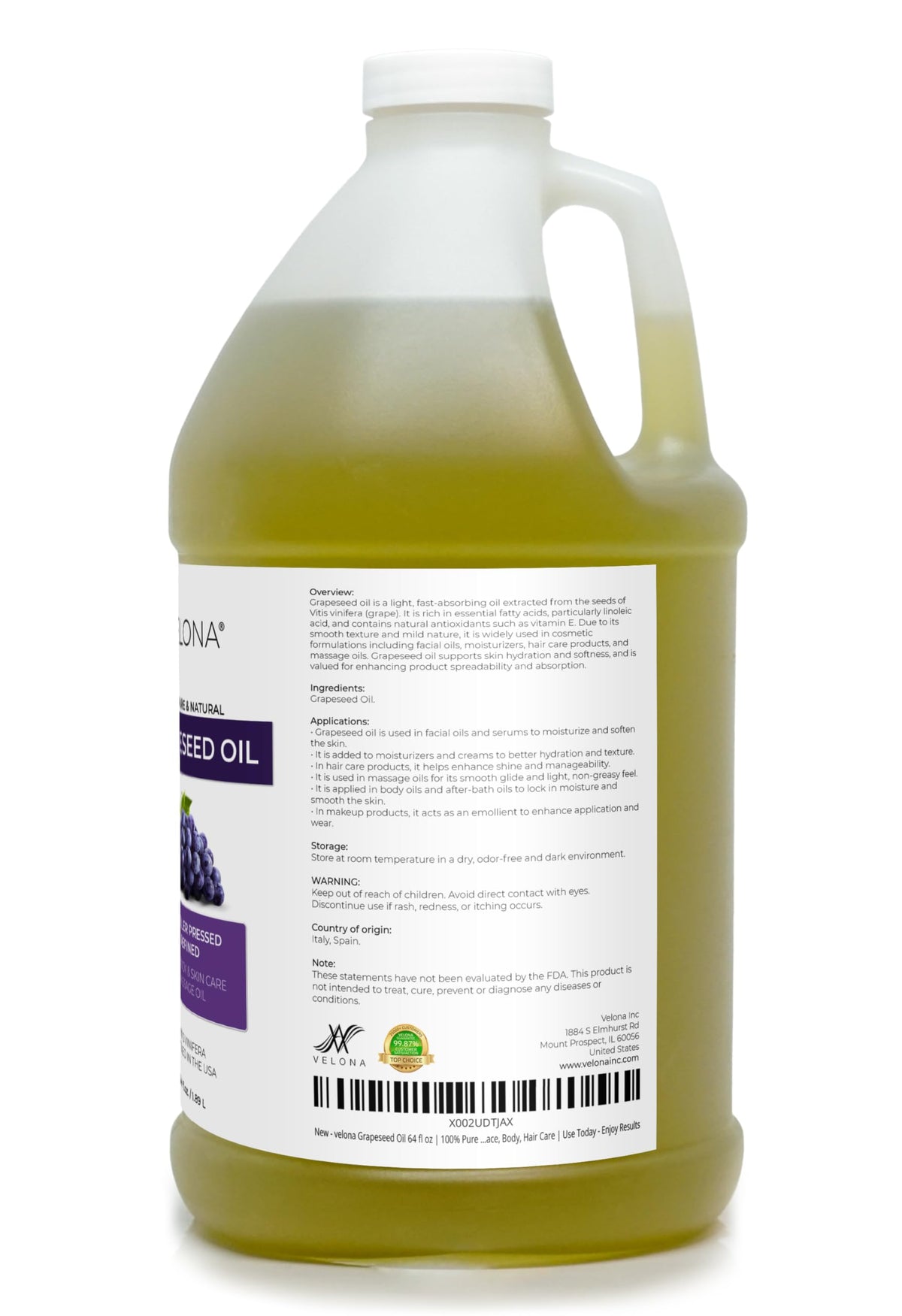 velona grapeseed oil drop on fingertip showing lightweight silky texture