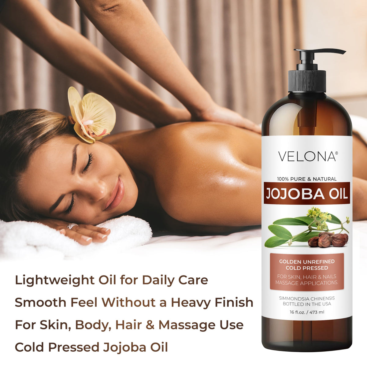velona label detail emphasizing cold-pressed and hexane-free benefit