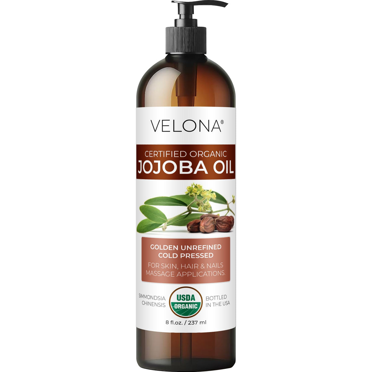 velona bottle front packaging showing organic label and clean design