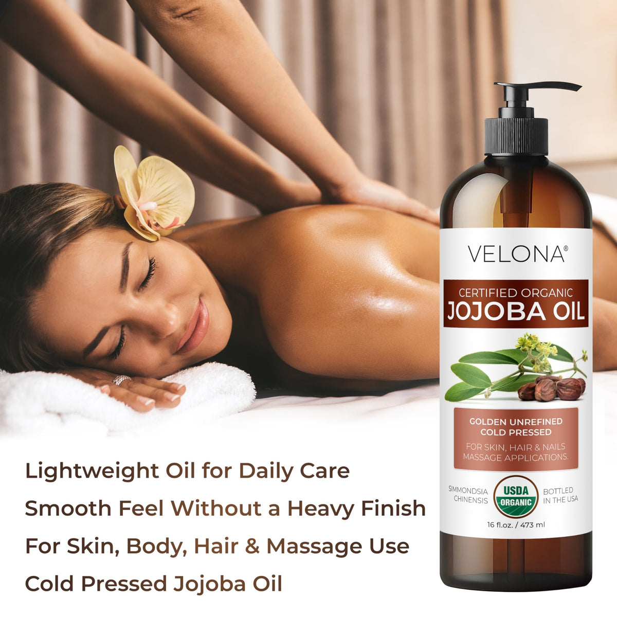 velona bottle beside common items to show 64 oz scale and value