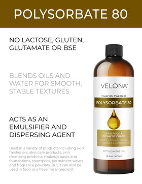velona close-up texture of Polysorbate 80, smooth mixing benefit