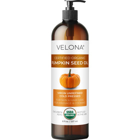 velona bottle front view showing organic label and rich color benefit elegant presentation