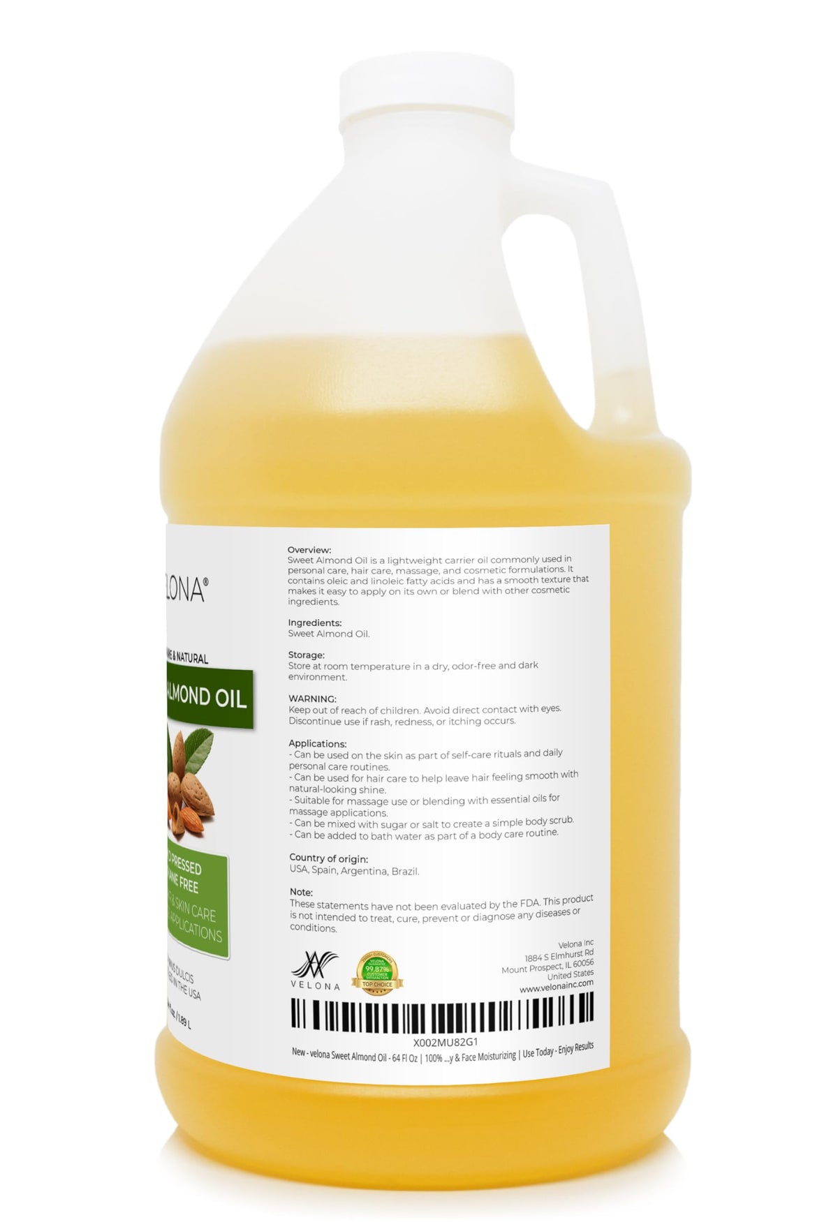 velona label detail highlighting cold-pressed pure quality benefit