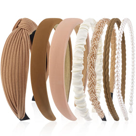 VELSCRUN seven headbands front view showing style variety and everyday versatility