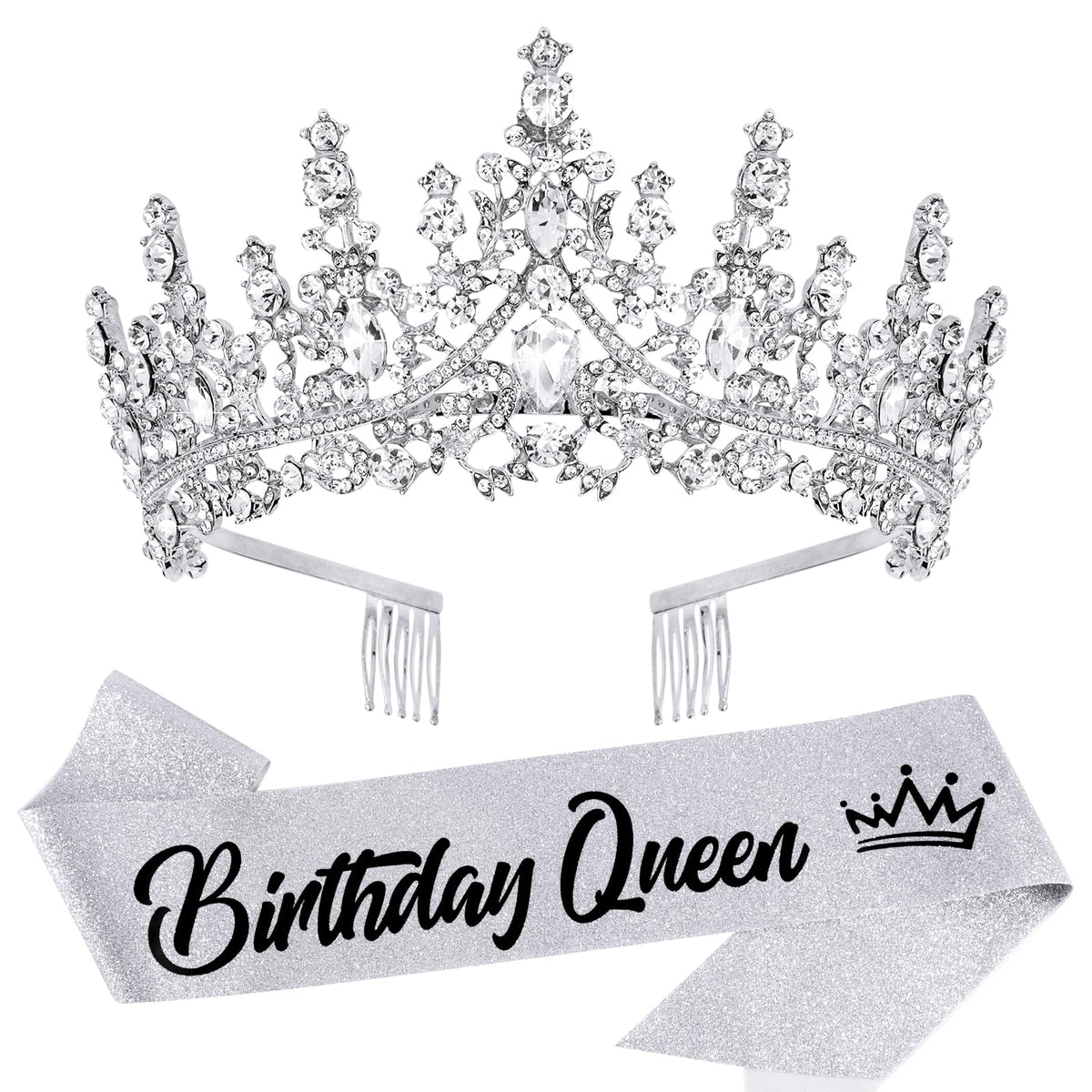 VELSCRUN front view showing full crown sparkle and elegant silhouette