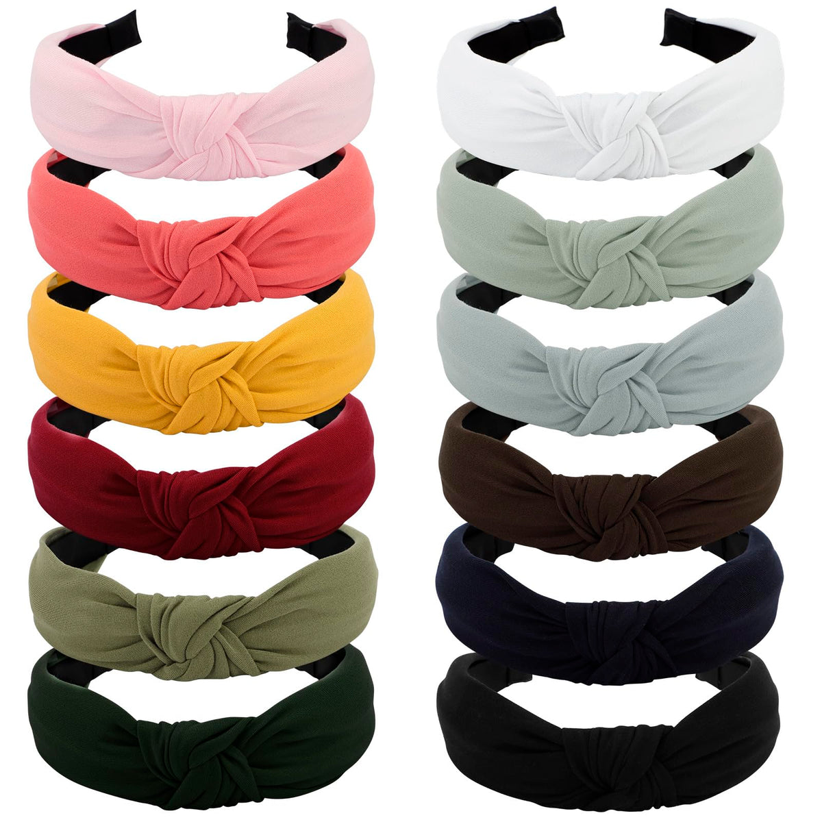 VELSCRUN front view of 12-pack colorful headbands showing variety and value