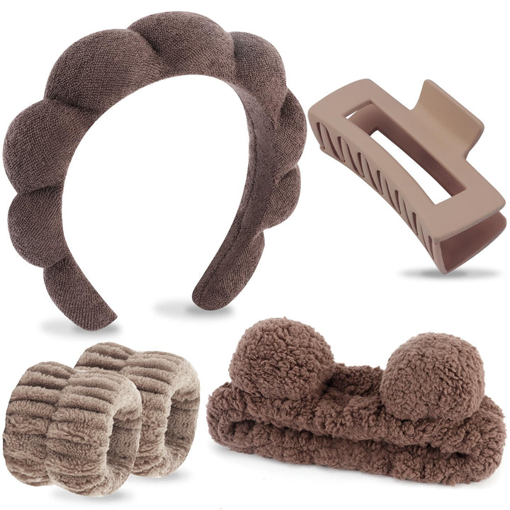 VELSCRUN front packaging showing the full 5-piece headband set for easy routines