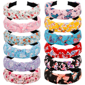 VELSCRUN front view of 12-pack floral headbands showing variety and value