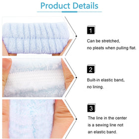 VELSCRUN headband worn while washing face demonstrating stay-put protection
