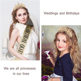 VELSCRUN tiara worn in hair secured by comb preventing slipping during events