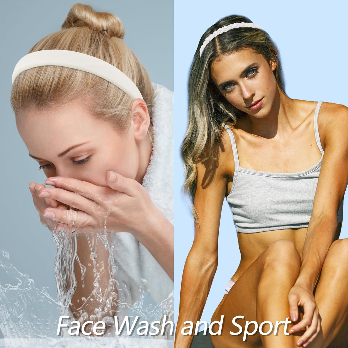 VELSCRUN headband on woman with short hair keeping hair away comfortably
