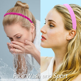 VELSCRUN headband on model with short hair demonstrating secure hold and stylish look