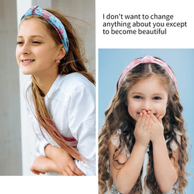 VELSCRUN headband on model showing one-size-fits-all stretch and fit
