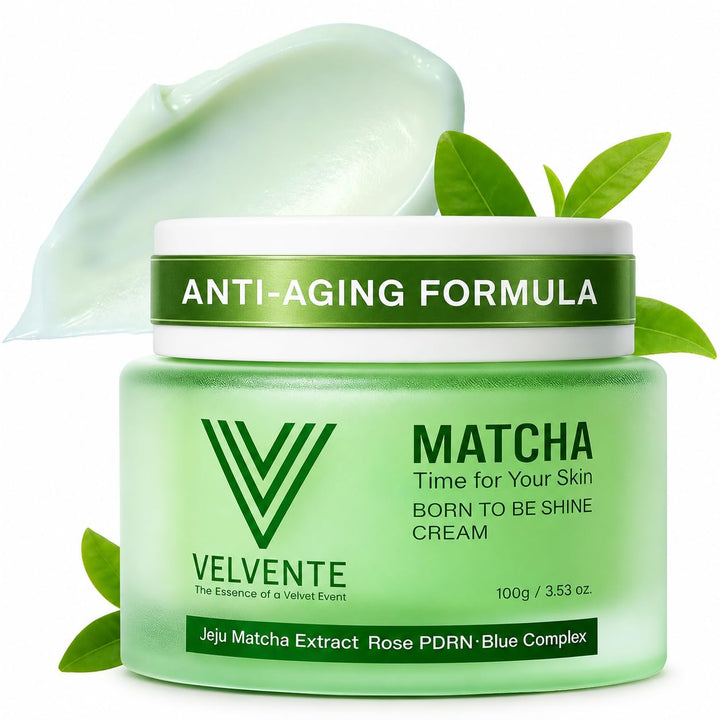 VELVENTE front jar showing label and product benefits