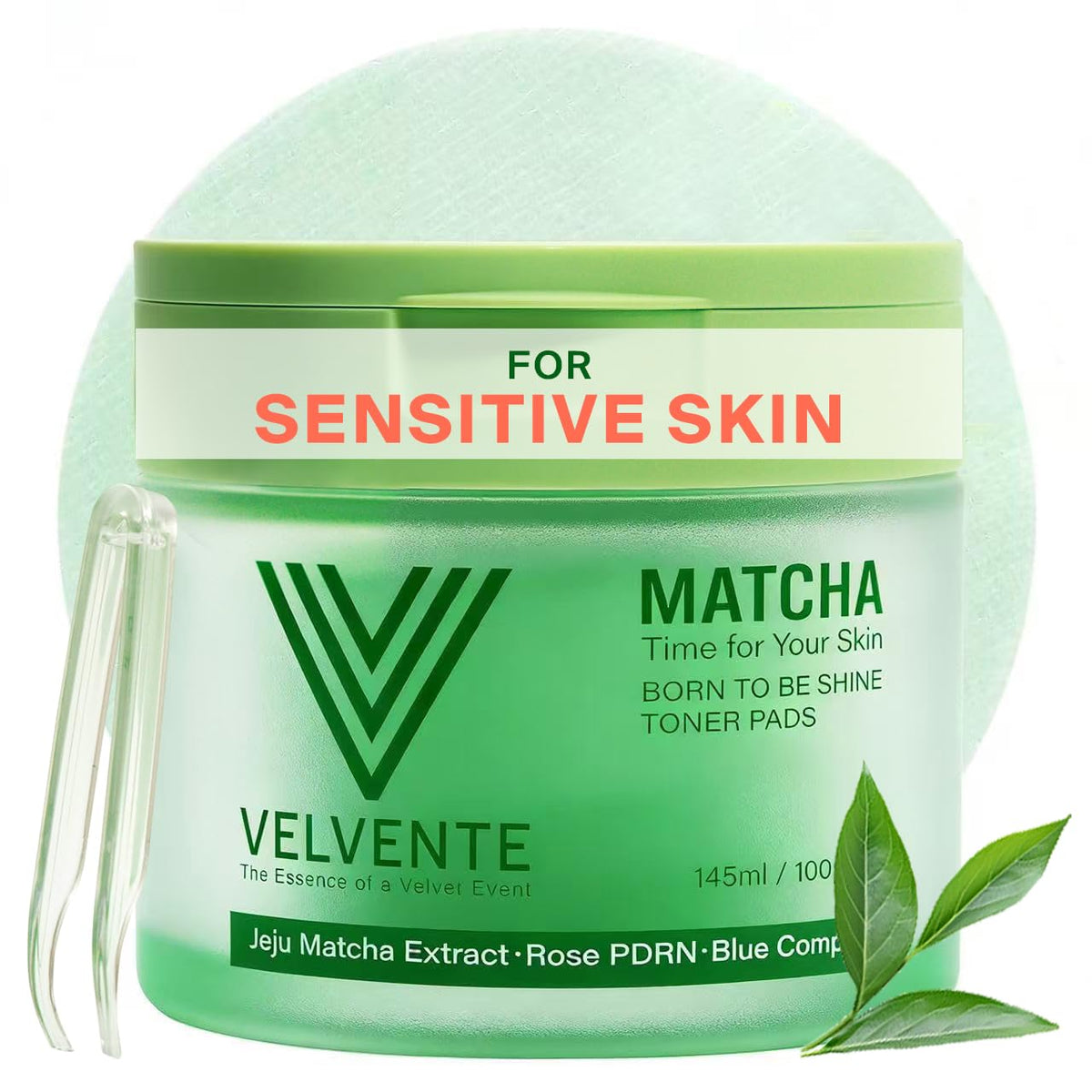VELVENTE front jar image showing label and 100 pads benefit gentle recovery