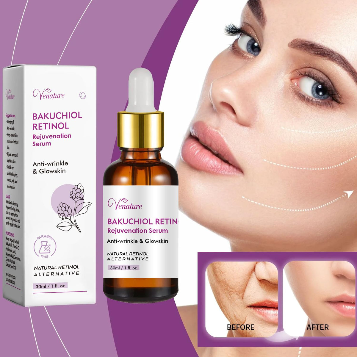 Venature serum texture on hand demonstrating lightweight, hydrating finish