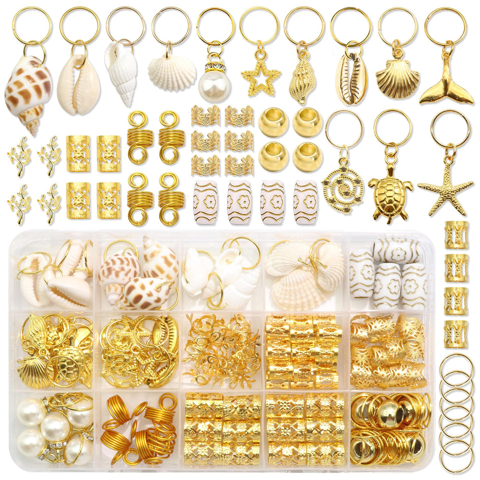 VENOFEN front-packaging showing full 149-piece hair jewelry set and variety