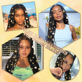 VENOFEN mixed charms flatlay showing variety for braids and DIY jewelry