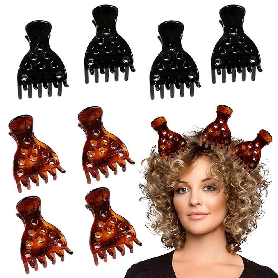 Venrodi front view of eight clips showing design and organized set for easy use
