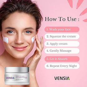 VENSIA application on cheek demonstrating easy absorption benefit