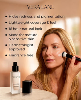 Vera Lane foundation pump in action dispensing lightweight, buildable coverage
