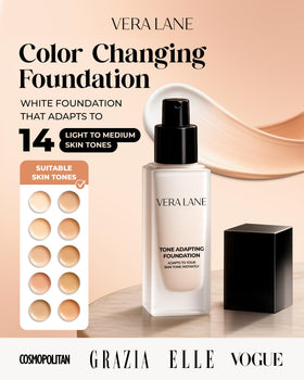 Vera Lane foundation creamy texture close-up highlighting smooth satin finish benefit