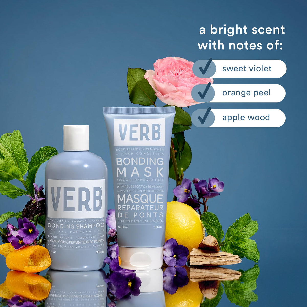 VERB Bonding Mask next to a hand to show jar size and easy-at-home treatment benefit