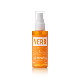 VERB curl oil front bottle showing clean design and size for easy storage