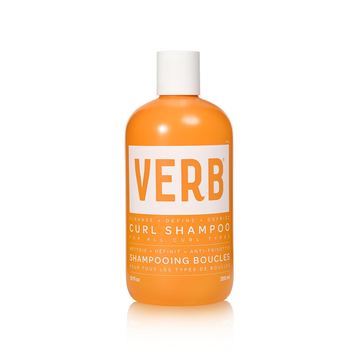 VERB bottle front view showing clean label and curl benefits