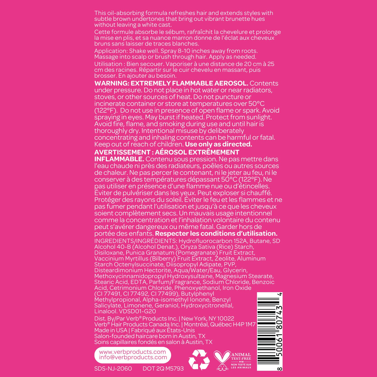 VERB dry shampoo on bathroom counter in lifestyle setting, ideal for quick touch-ups