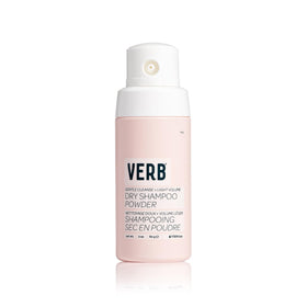 VERB dry shampoo powder front packaging shows bottle and label, convenient travel size