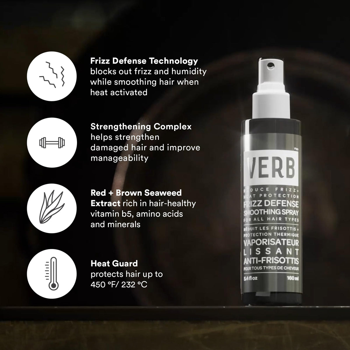 VERB before and after blowout comparison with reduced frizz