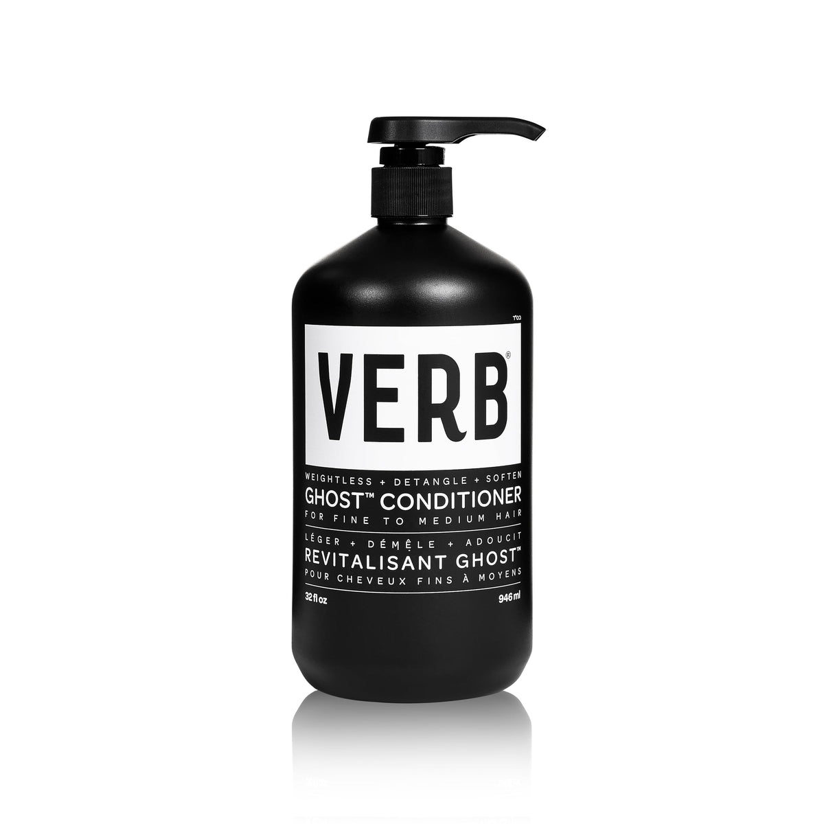 VERB Ghost conditioner front packaging shows label and 32 fl oz size for long-lasting supply