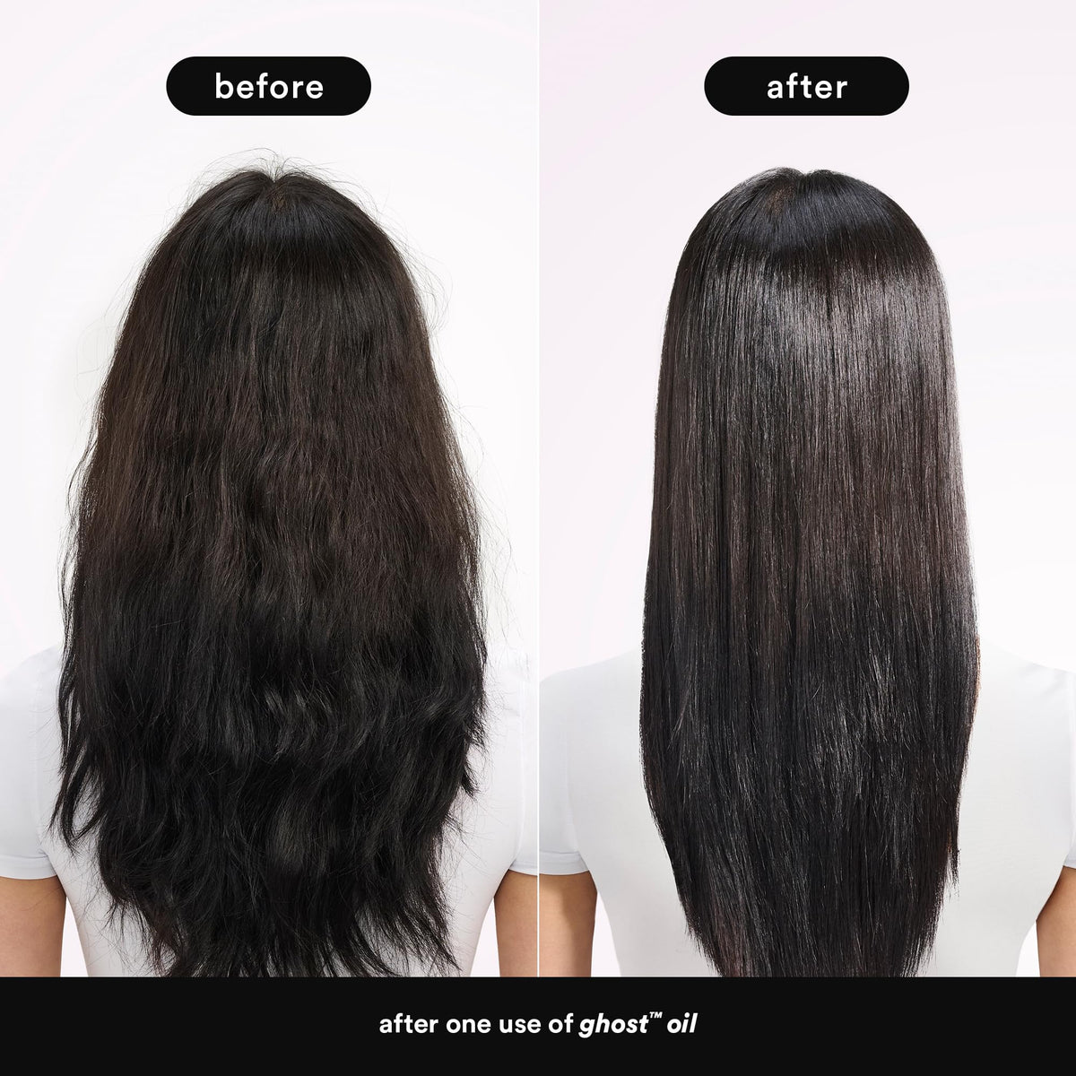 VERB Ghost Oil applied to hair ends showing smoothness and non-greasy finish