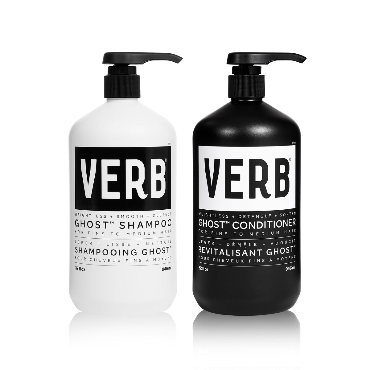 VERB Ghost duo front packaging showing both bottles and size benefits