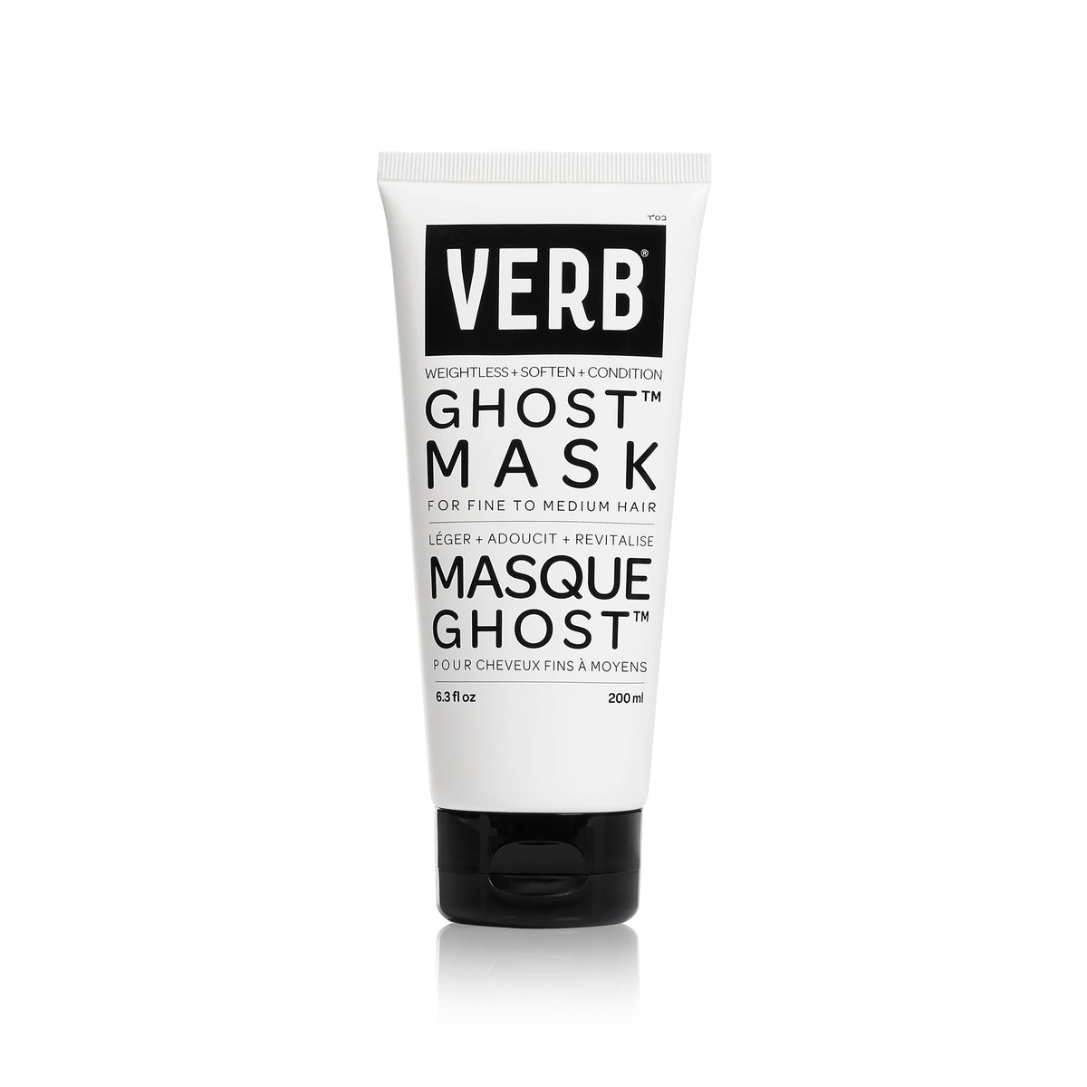VERB Ghost jar front view showing label and lightweight treatment benefits
