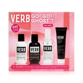VERB kit front packaging showing four travel-size bottles for easy travel and sampling