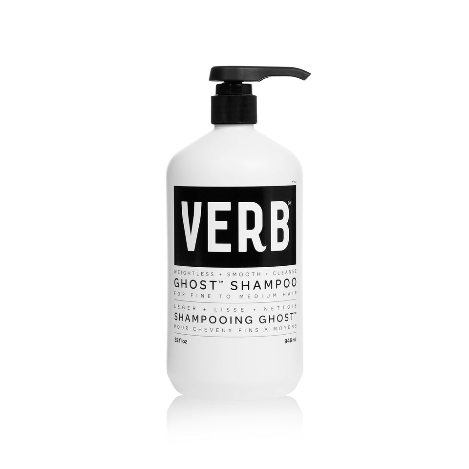 VERB Ghost Shampoo front bottle showing label and size for easy identification and benefit