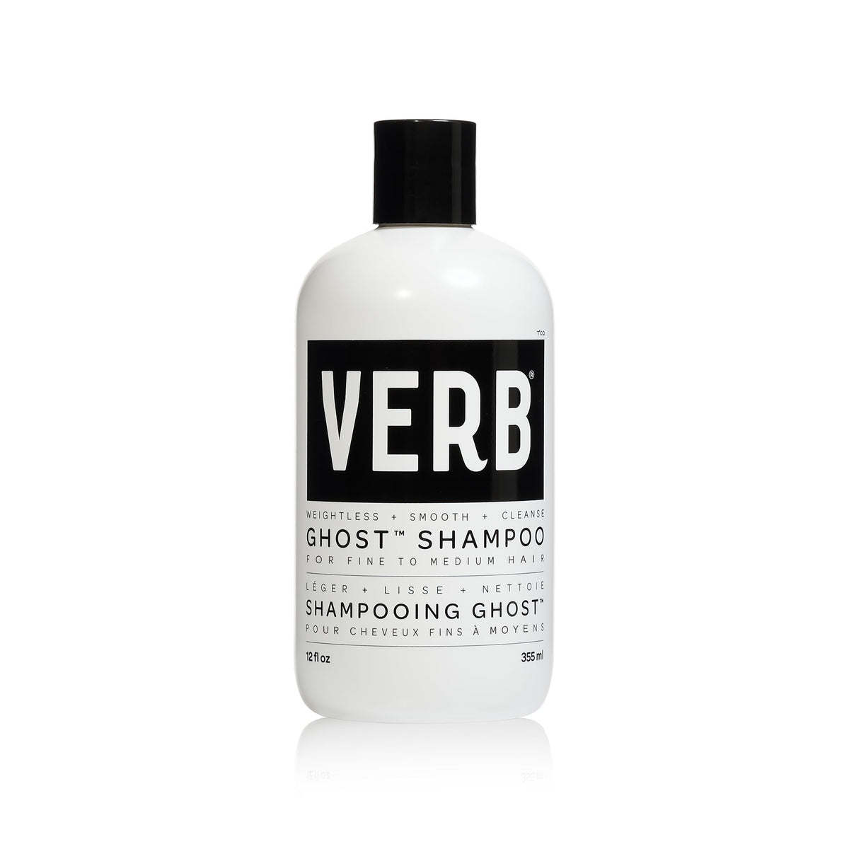 VERB Ghost shampoo front bottle showing label and clean design for lightweight cleansing