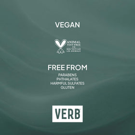 VERB Ghost size comparison with hand demonstrating 2 fl oz travel-friendly benefit