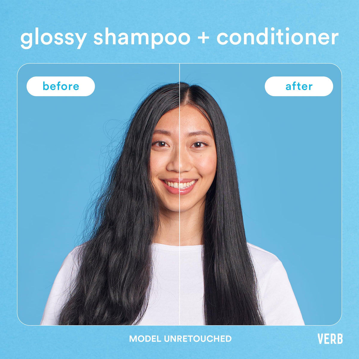 VERB glossy conditioner back label with usage directions and ingredient list
