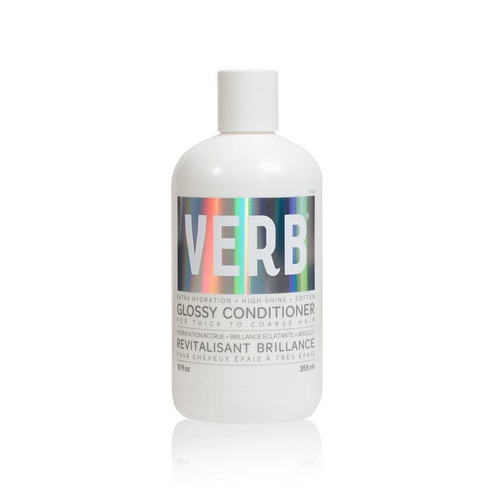 VERB glossy conditioner front label showing brand and product benefits