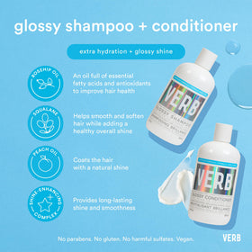 VERB glossy conditioner creamy pour texture demonstrating smooth slip