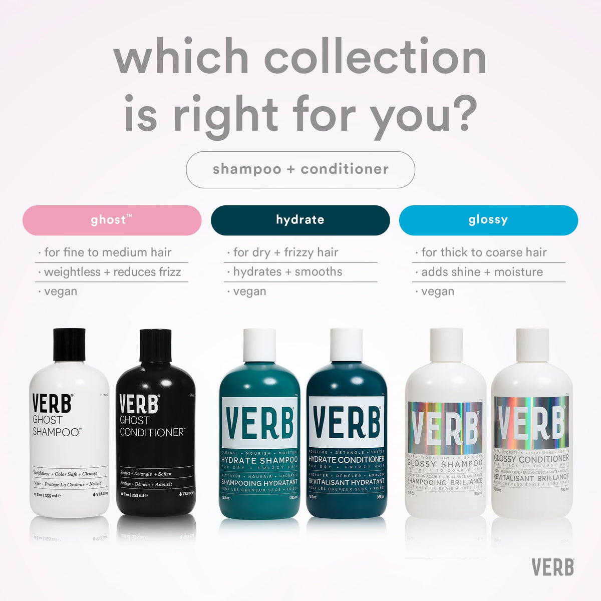 VERB conditioner being applied in shower to detangle and reduce frizz while wet