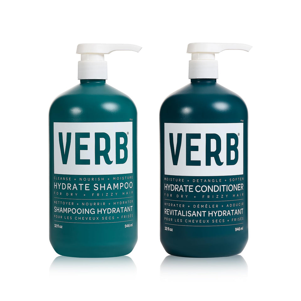 VERB front bottles showing 32 oz duo and easy dispensing benefit