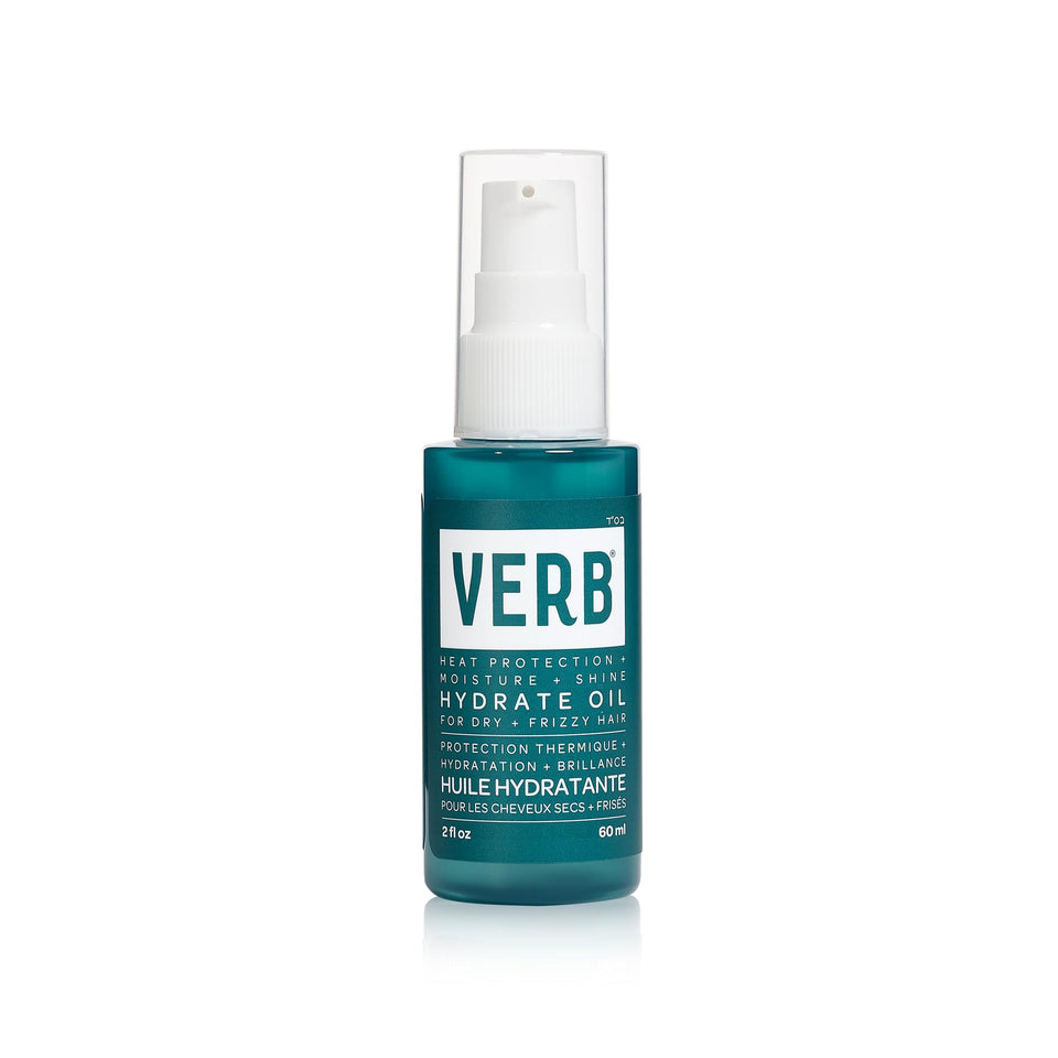 VERB bottle front view showing label and amber glass, highlights compact 2 oz size