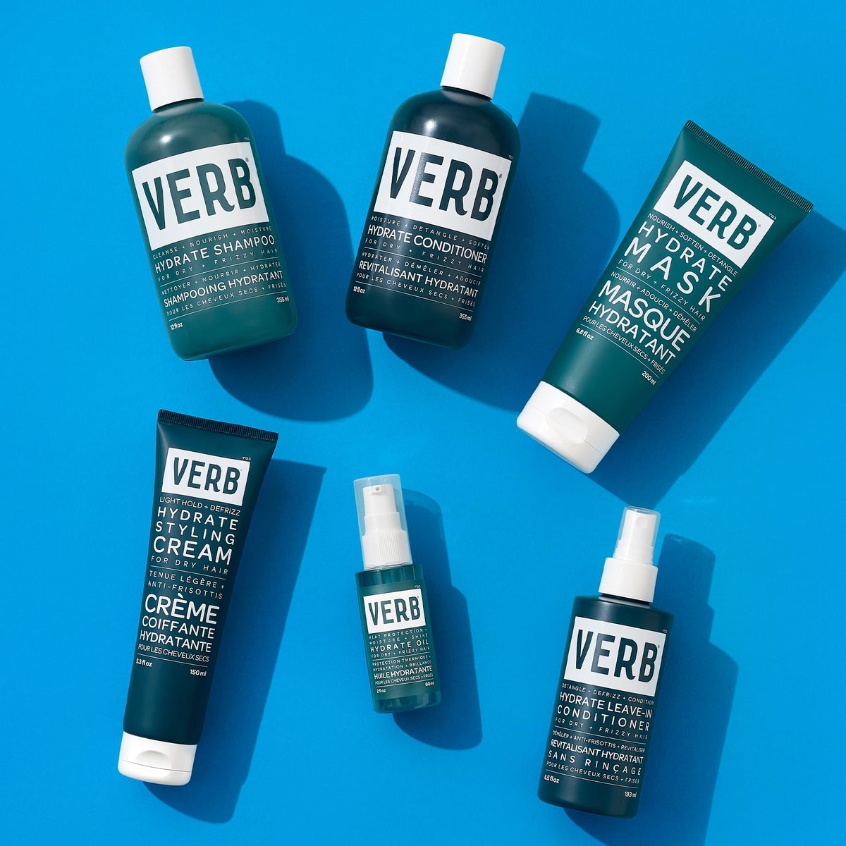 VERB bottle next to ruler showing 6.5 fl oz travel-friendly size benefit