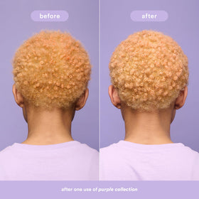 VERB rich purple lather texture on hair illustrating toning and gentle cleanse